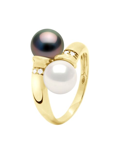 Geelgouden ring - zwarte sieraden - Tahiti
