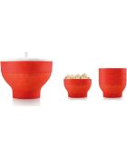 Macchina per popcorn per microonde con 4 ciotole rosse - 22,7x22,7x15,3 cm