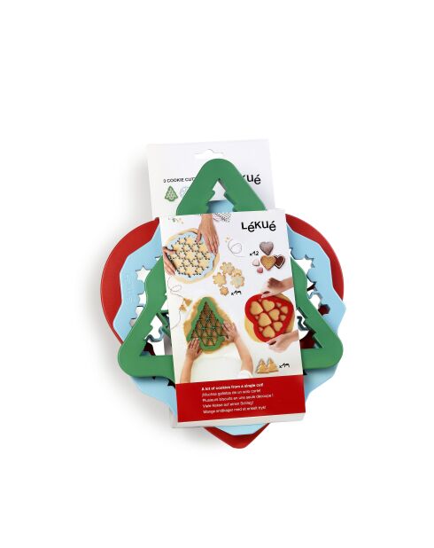 Set di 3 formine per biscotti puzzle in colori assortiti