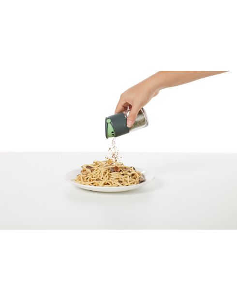 Set mit 4 grauen Gewürzgläsern