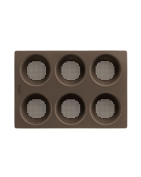 Teglia per pane rotonda in silicone marrone autentico - 20x29x2 cm