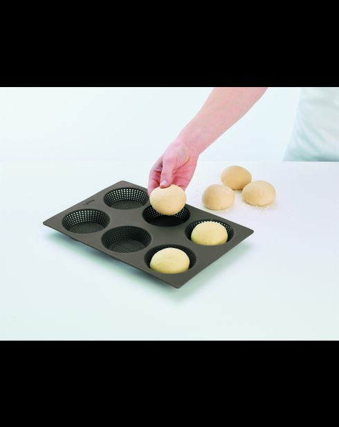 Teglia per pane rotonda in silicone marrone autentico - 20x29x2 cm