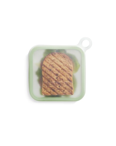 Groene herbruikbare brooddoos - 17,5x17,5x2,5 cm