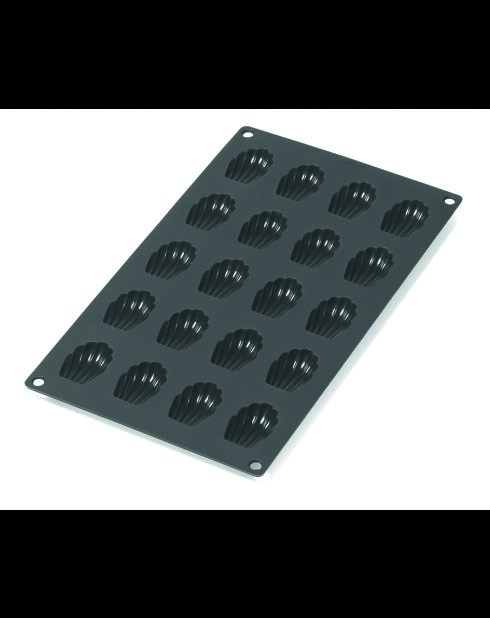 Stampo in silicone per 20 mini madeleine nere - 30x17,5x0,9 cm