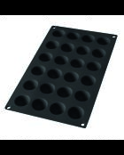 Silikonform für 24 schwarze Halbkugelkuchen - 30,5 x 17,5 x 1,7 cm