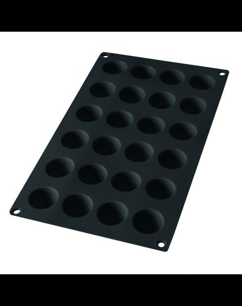 Silikonform für 24 schwarze Halbkugelkuchen - 30,5 x 17,5 x 1,7 cm