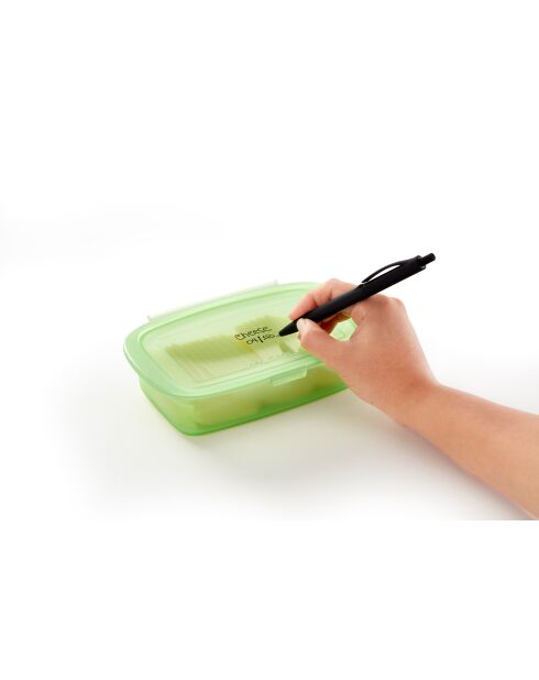 Set mit 3 grünen wiederverwendbaren Silikonboxen