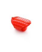 Maxi Mikrowellendampfgarer für 3 bis 4 Personen rot - 18,5x26x11,5 cm