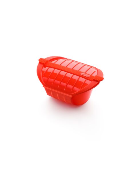Maxi Mikrowellendampfgarer für 3 bis 4 Personen rot - 18,5x26x11,5 cm
