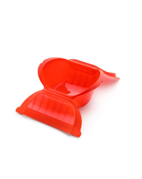 Maxi Mikrowellendampfgarer für 3 bis 4 Personen rot - 18,5x26x11,5 cm