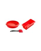 Kit da pasticceria rosso essenziale - 26x26x9 cm