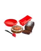 Kit da pasticceria rosso essenziale - 26x26x9 cm