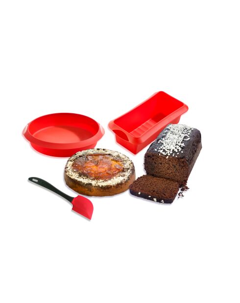 Kit da pasticceria rosso essenziale - 26x26x9 cm