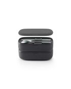 LunchBox To Go Set mit schwarzem Besteck - 11x19,4x11 cm