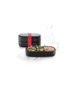 LunchBox To Go Set mit schwarzem Besteck - 11x19,4x11 cm