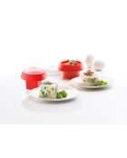 Set mit 2 roten Ovo-Eierkochern für die Mikrowelle