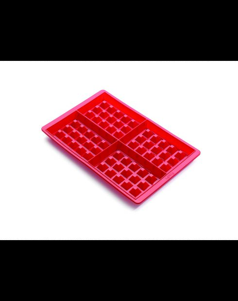 Stampo per waffle in silicone rosso - 20x18,6x1,7 cm