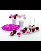 Stampo per cake pops in silicone rosa - 25x25x4,3 cm