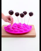 Stampo per cake pops in silicone rosa - 25x25x4,3 cm