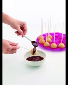 Stampo per cake pops in silicone rosa - 25x25x4,3 cm