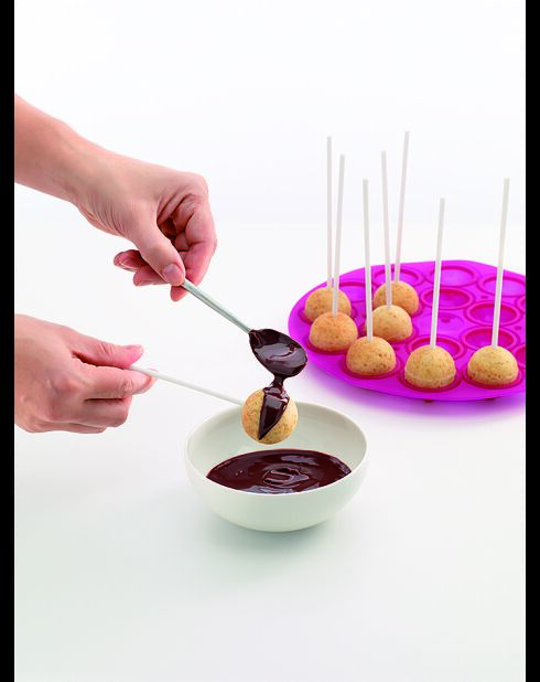 Stampo per cake pops in silicone rosa - 25x25x4,3 cm