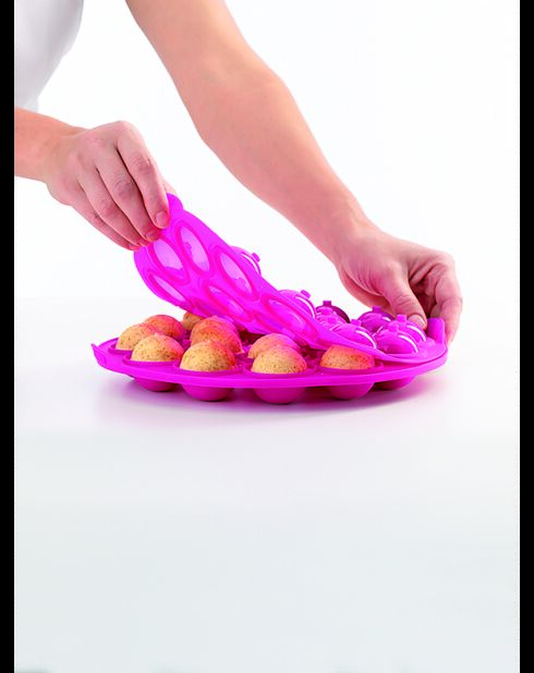 Stampo per cake pops in silicone rosa - 25x25x4,3 cm