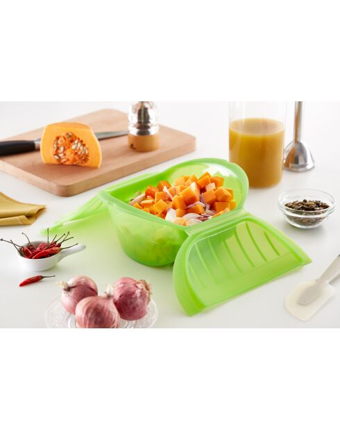 Maxi Mikrowellendampfgarer für 1 bis 2 Personen grün - 21,2 x 15,5 x 8,5 cm