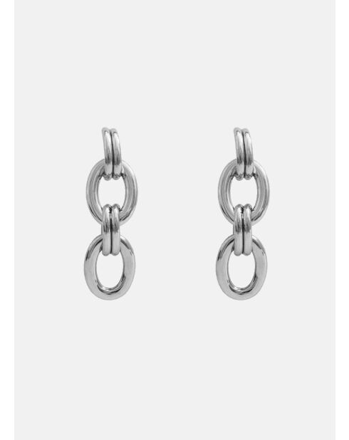 Boucles d'oreilles pendantes Nemesia argentées , Pin