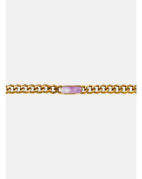 Columba Goldkettenarmband, lila Perlmutt