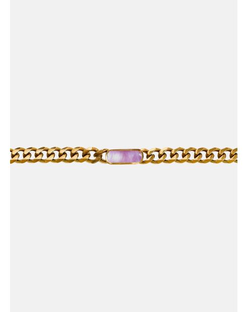 Columba zilveren kettingarmband, paarse parelmoer