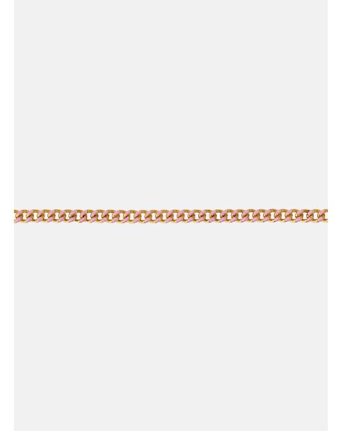 Polis Goldkettenarmband, rosafarbene Emaille