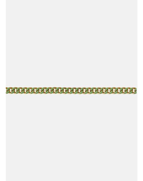 Goldpoliertes Kettenarmband, grüne Emaille