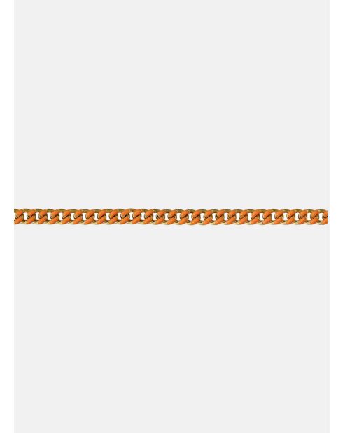 Goldpoliertes Kettenarmband, orange Emaille