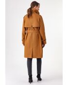 Gabardina Sylla Tobacco de algodón con cinturón
