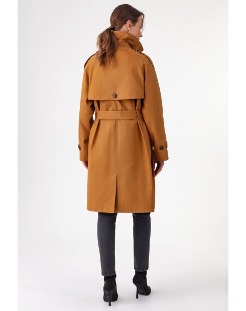 Trench+Gürtel aus Baumwolle Sylla tobacco