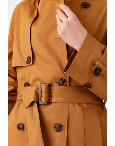 Trench+Gürtel aus Baumwolle Sylla tobacco