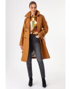 Gabardina Sylla Tobacco de algodón con cinturón