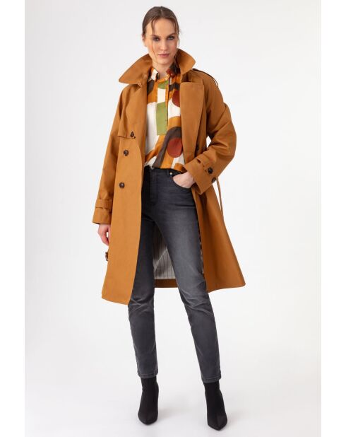 Trench+Gürtel aus Baumwolle Sylla tobacco