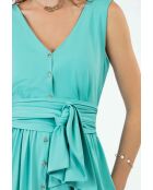 Robe+ceinture Cecilia aqua