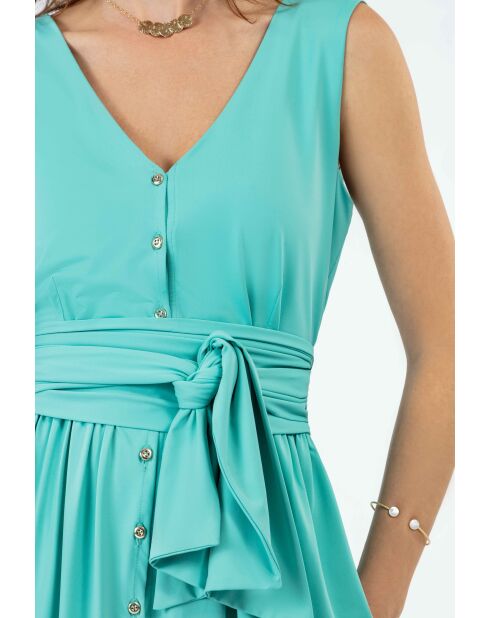 Robe+ceinture Cecilia aqua
