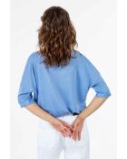 Lazara T-shirt van linnen met korenbloemen