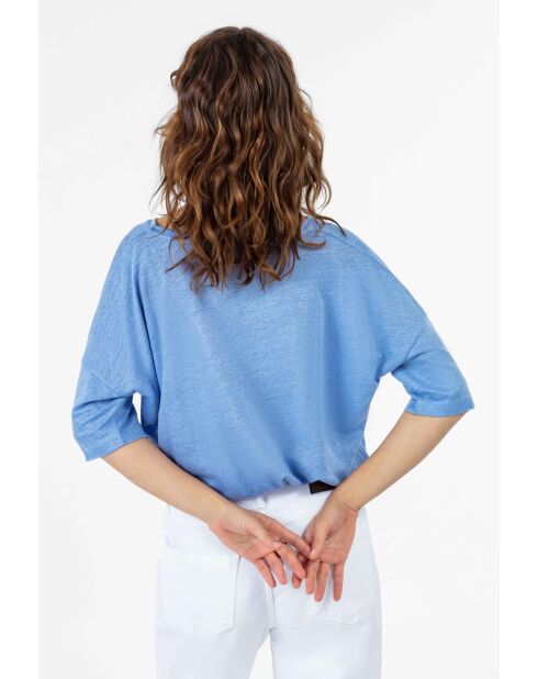 Tee-Shirt en lin Lazara bleuet