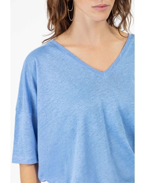 Tee-Shirt en lin Lazara bleuet
