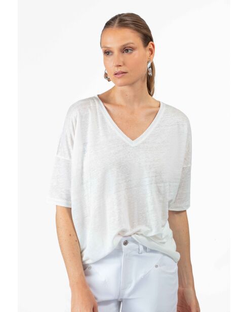 Tee-Shirt en lin Lazara blanc