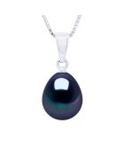Pendentif en or blanc FOREVER LOVE noir Tahiti