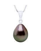 Tahiti/witte zwarte sieraden witgouden hanger