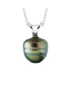 Witgouden hanger zwarte sieraden Tahiti