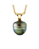 Geelgouden hanger zwarte sieraden Tahiti