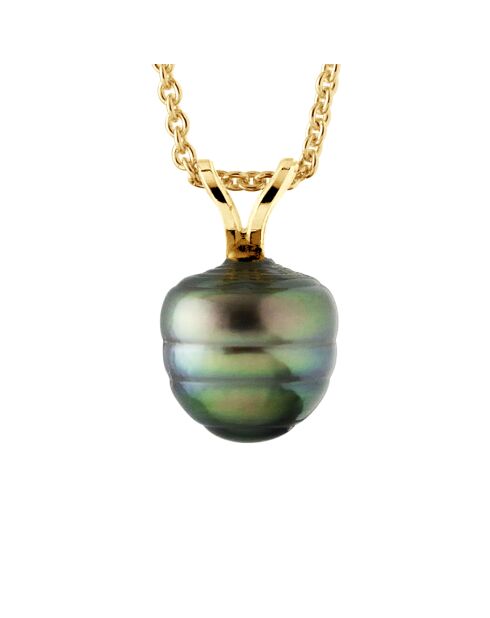 Geelgouden hanger zwarte sieraden Tahiti