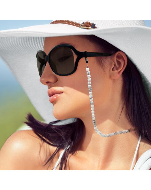 LIENS D'AMOUR Brillenkette aus weißem Silber